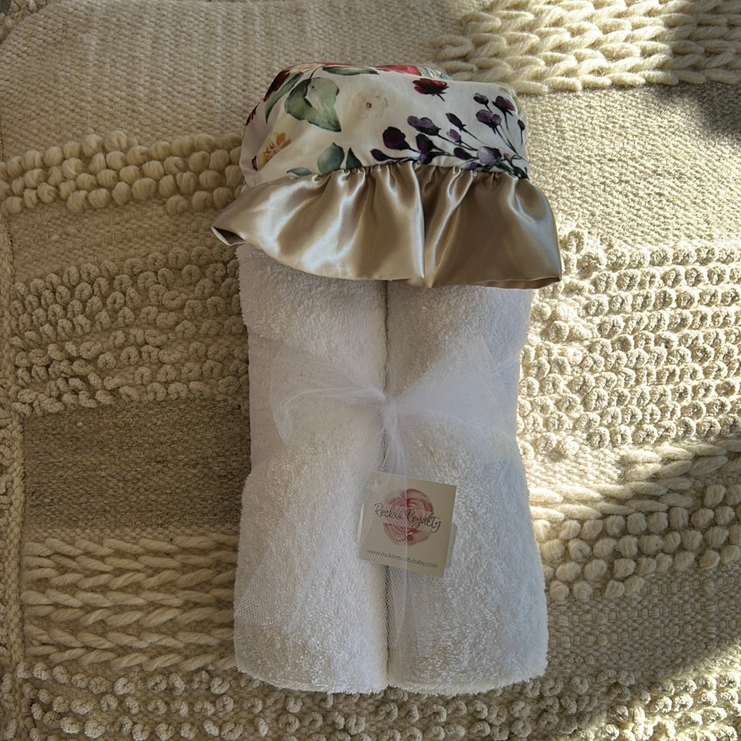 PLUSH HOODED TOWEL-LUSH FLORAL/FAWN