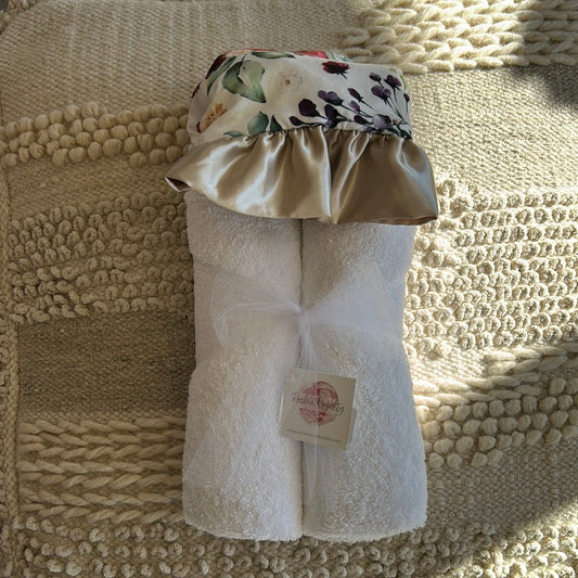 PLUSH HOODED TOWEL-LUSH FLORAL/FAWN