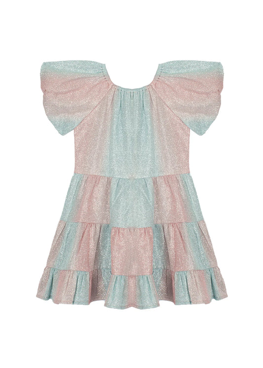 Cotton Candy Shimmer 3 Tier Dress
