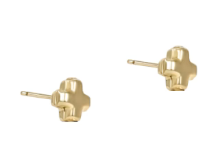 Signature Cross Small Gold Stud Earring