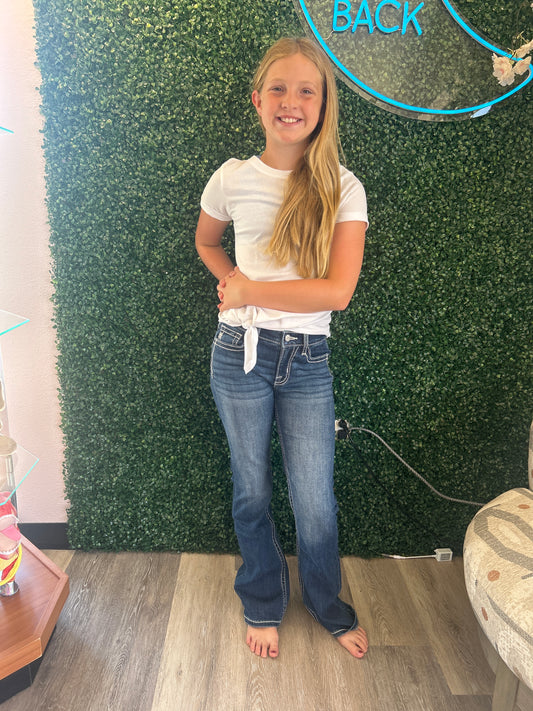 Flower Sequin Miss Me Jean