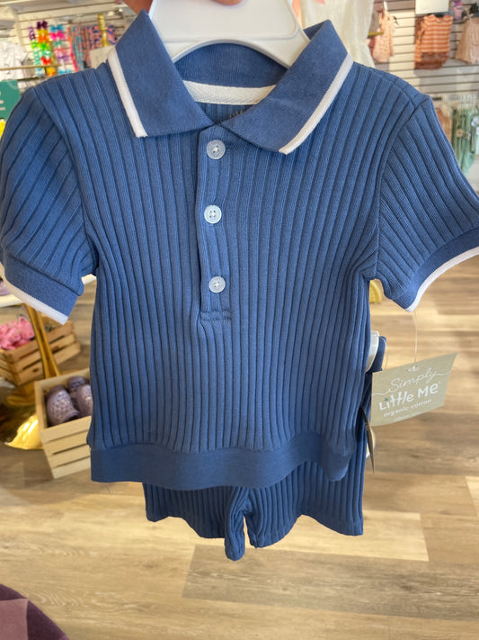 Essential solids Blue Short set