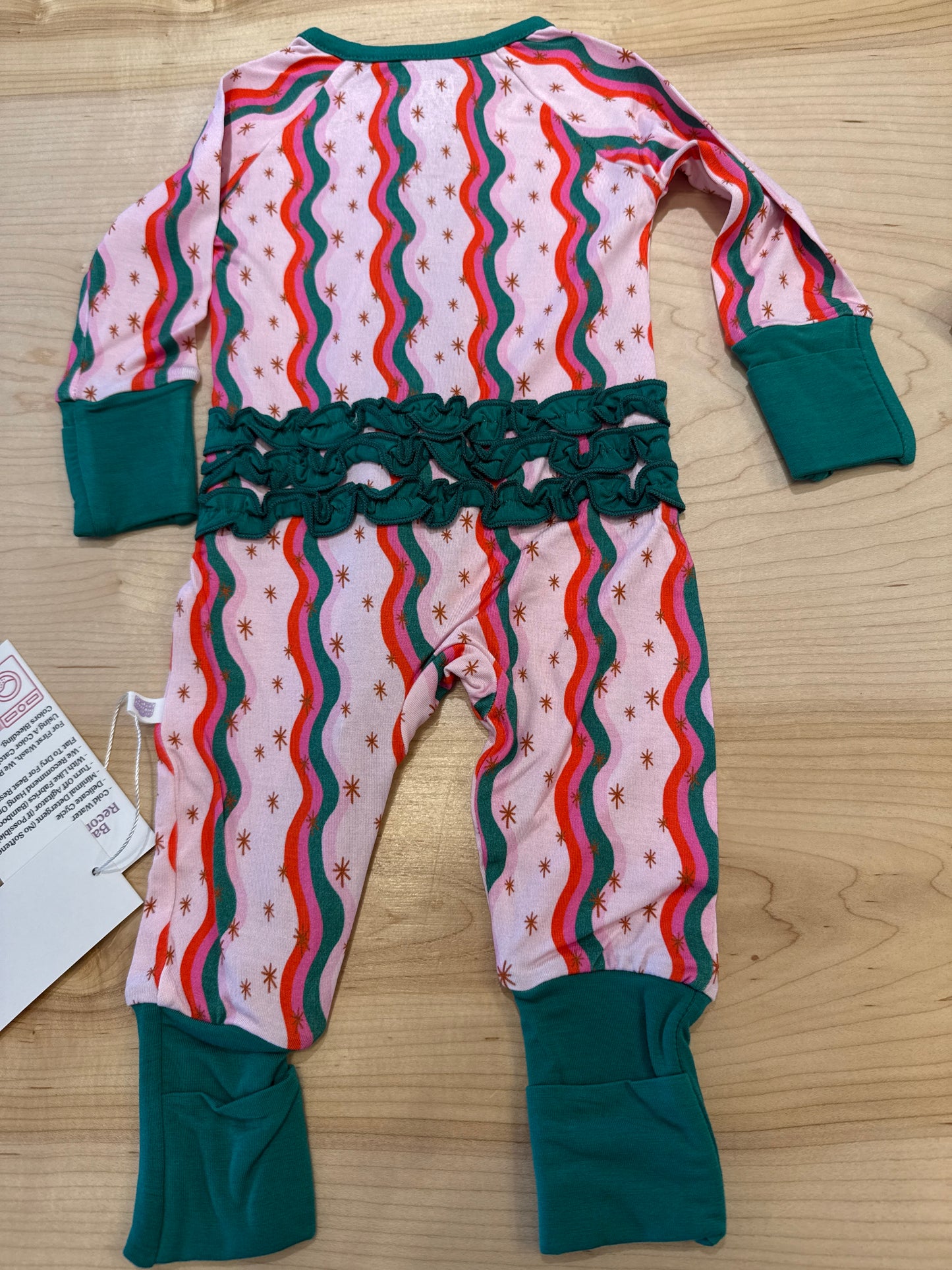 Starry Christmas Ruffle Romper