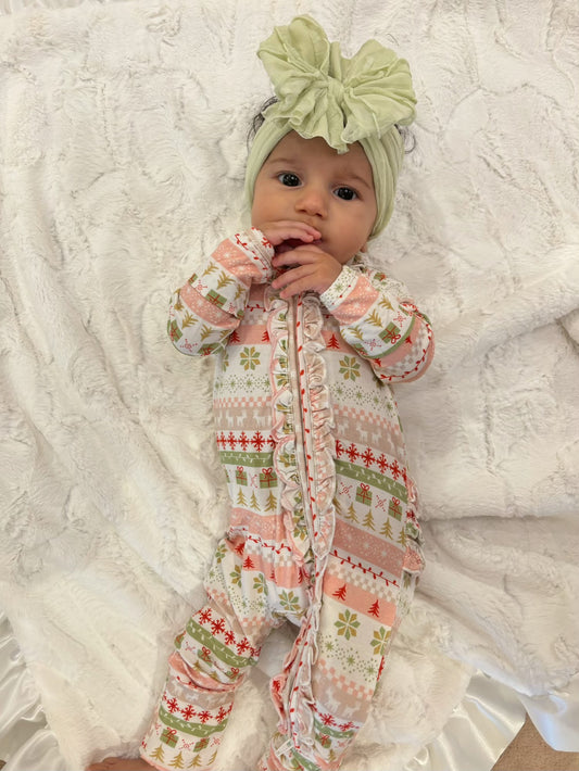 Noelle Ruffle Zip Footie