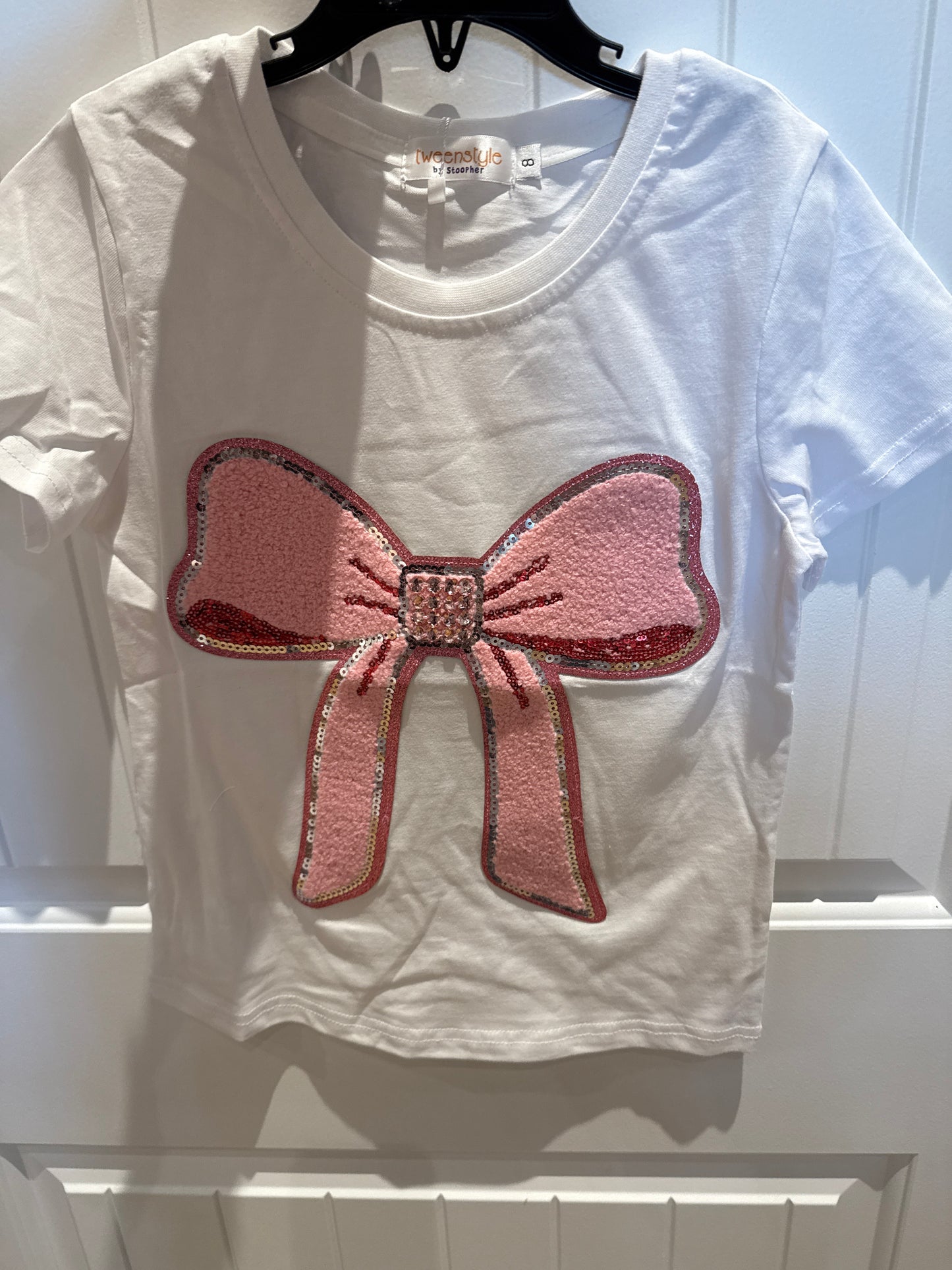 Big Chenille Bow W/ Rhinestones Tee