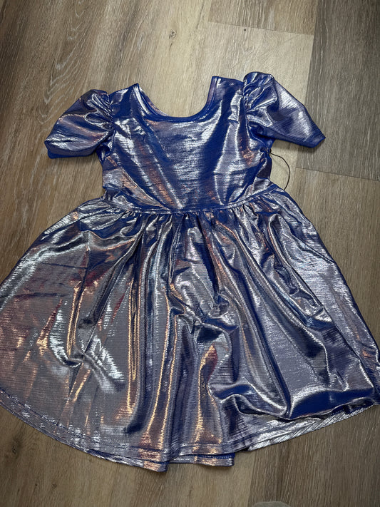 Girls Lame Laurie Dress - Royal Blue