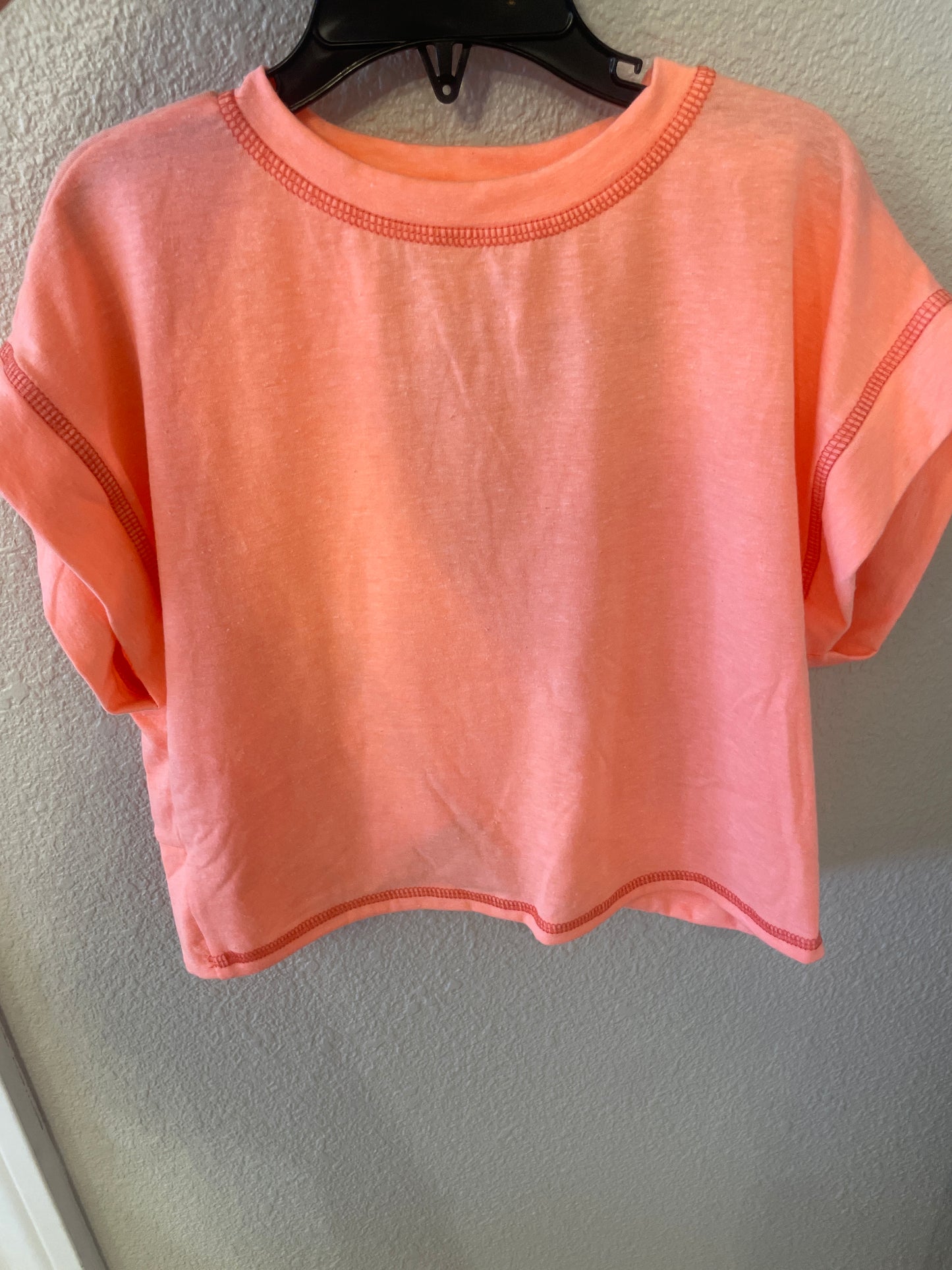 Neon Coral Wrapped Cutout Back Tee