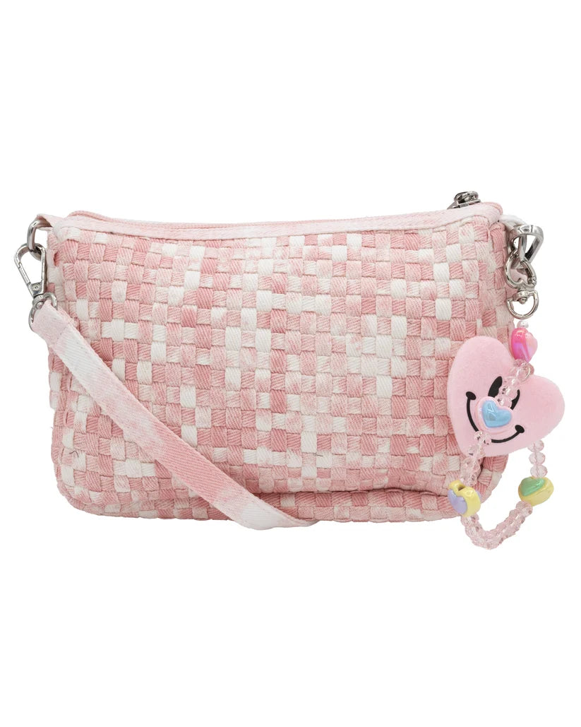 Denim Weave Rainbow Charm Link Bag