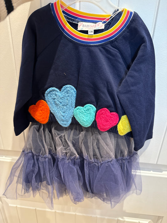 Twofer Dress W Heart and Ombre Tutu