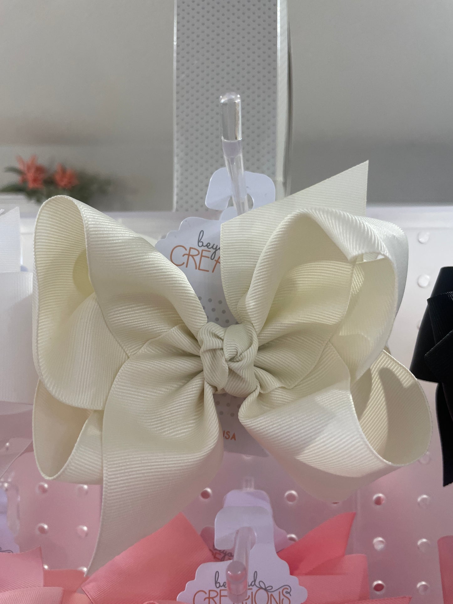 Huge Grosgrain Bow W Knot med alligator clip