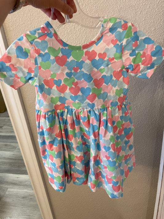 Happy Hearts Knit Short Sleeve Twirl Dress