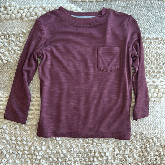 MAHOGANY ULTRASOFT KNIT LONG SLEEVE POCKET TEE