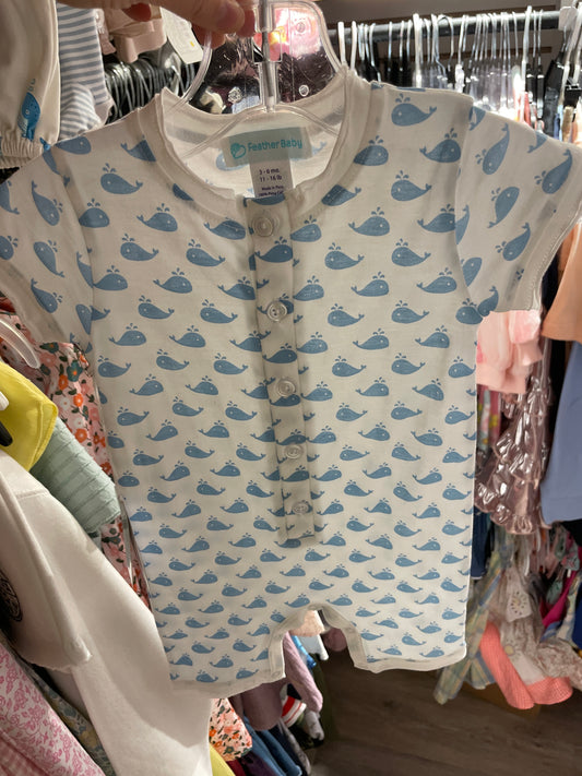 Whale Henley Romper