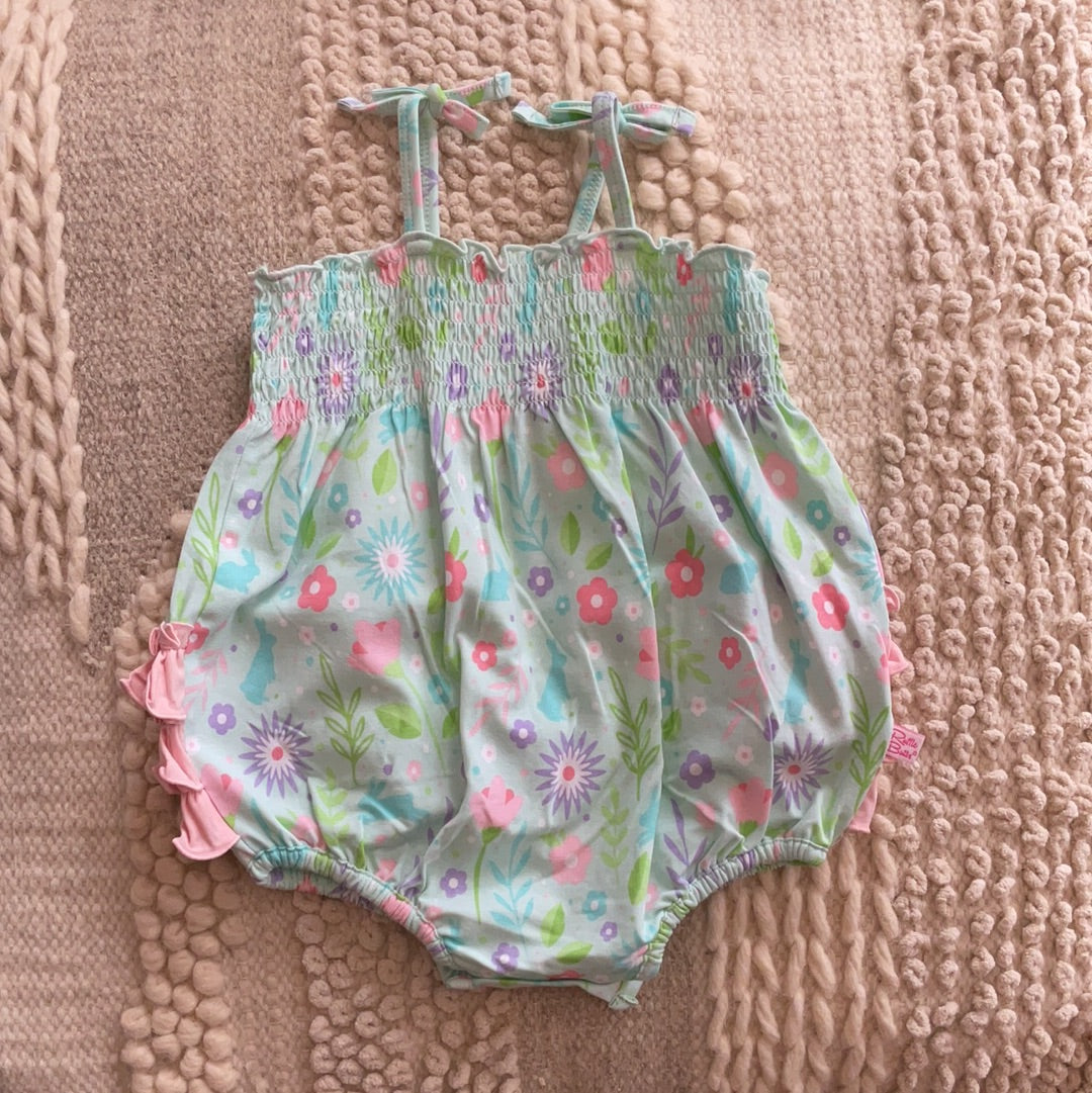 Some Bunny to Love Ruched Tie Bubble Romper