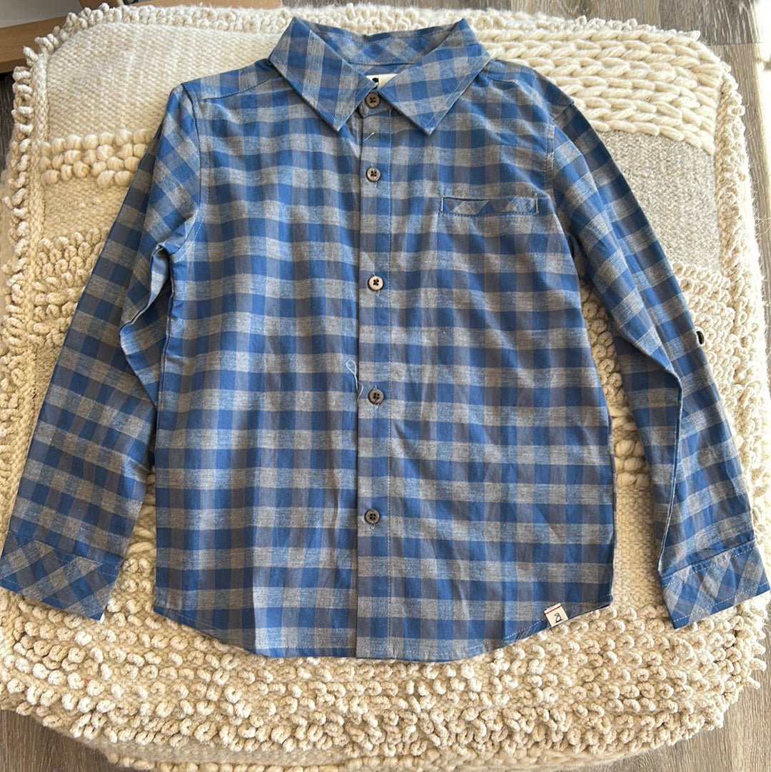 GREY BLUE PLAID ATWOOD WOVEN SHIRT