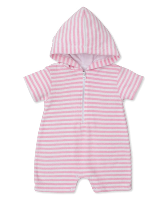 Pink Terry Stripped Romper