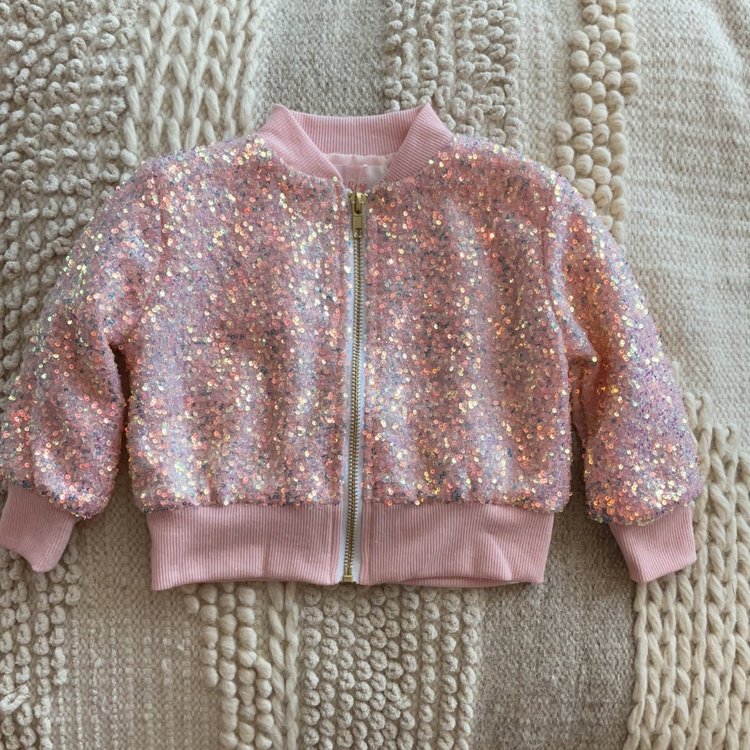 PEACH SEQUIN JACKET