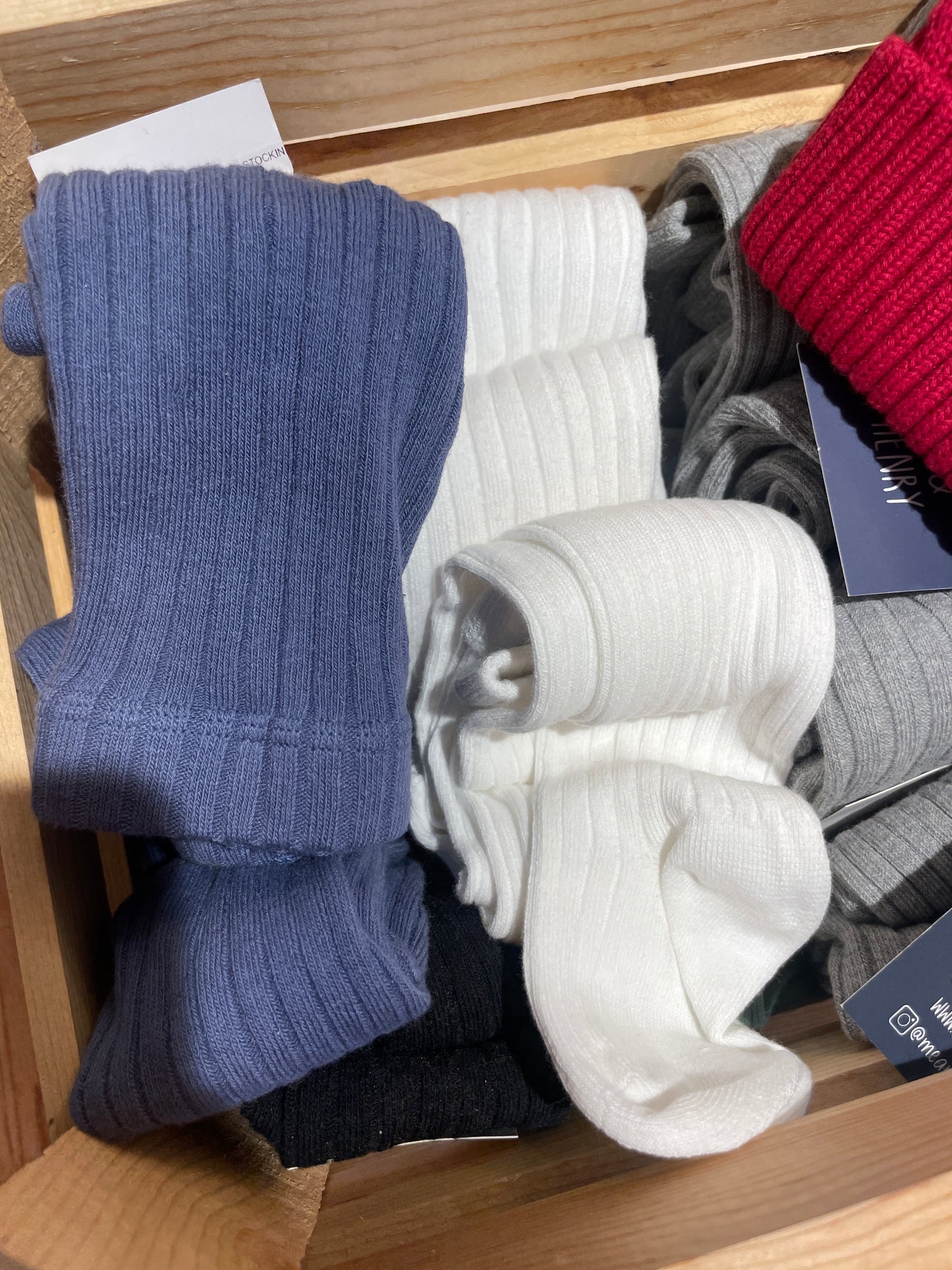 KIDS RIBBED COTTON KNIT FOOTED STOCKINGS