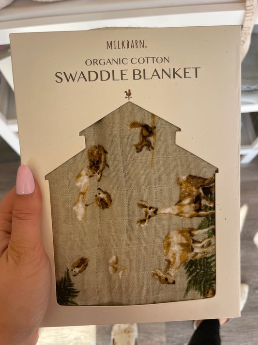 Organic Cotton Swaddle Forest Party