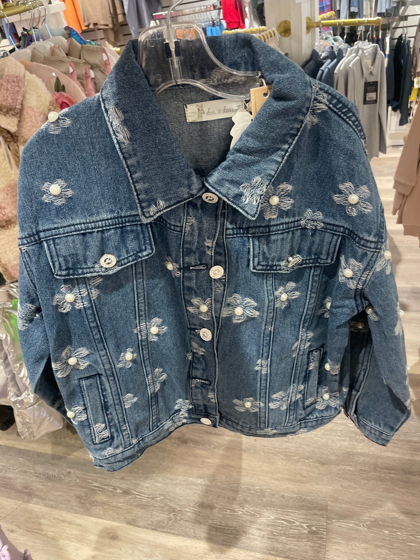 Pearl Flower Denim Jacket