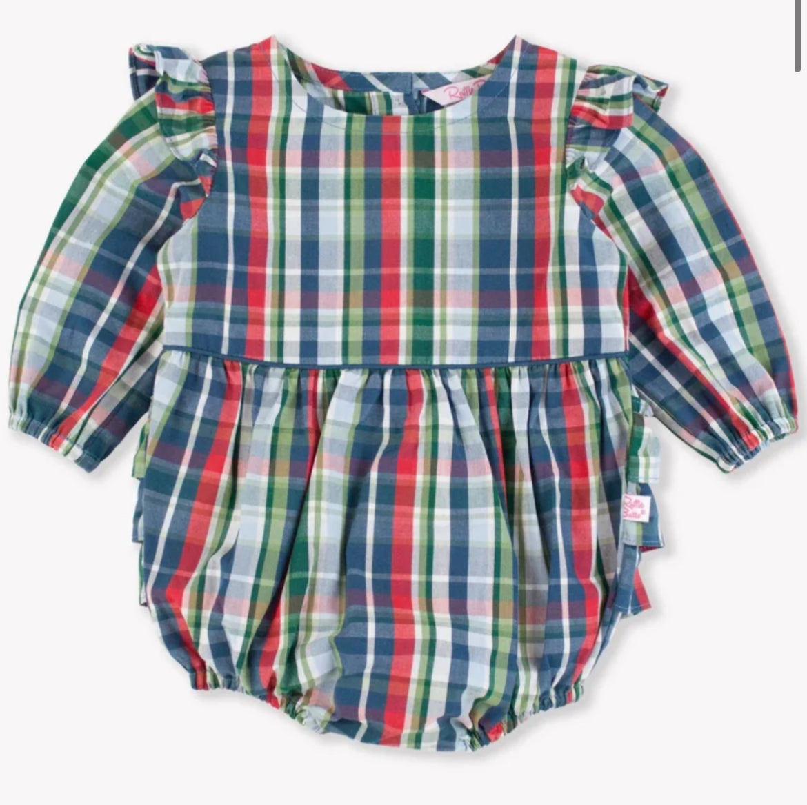 Prep School Plaid Woven Flutter Bubble Romper