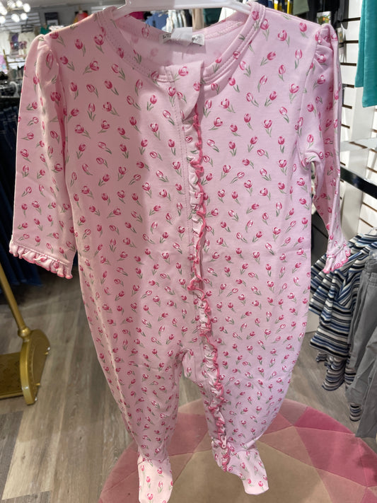 Pink tulip Footie w Zipper