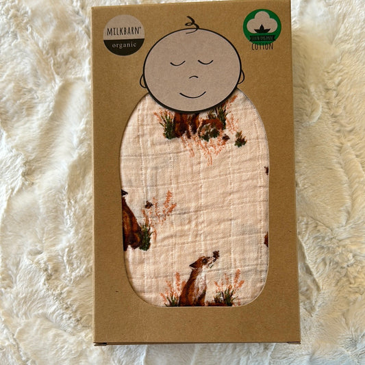 Organic Swaddle Floral Fox