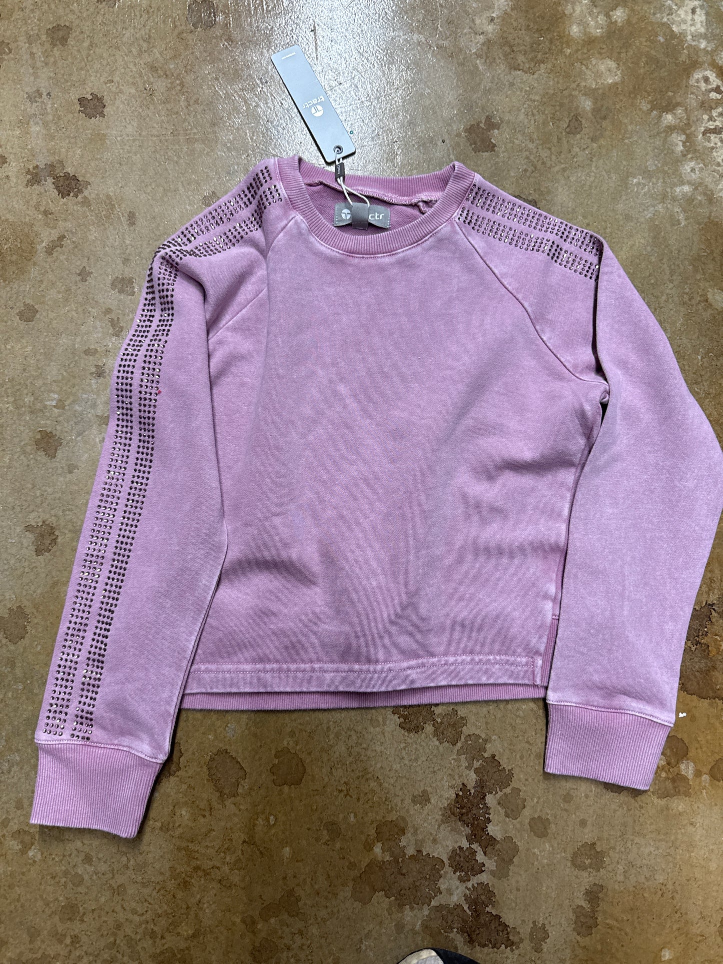 RHINESTONE DOUBLE STRIPE PULLOVER SWEATER