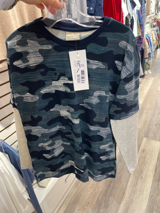 GREEN AND BLUE CAMO SHIRT