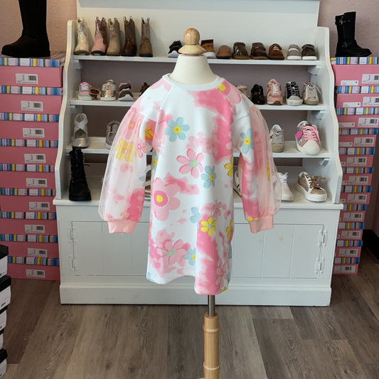 FLORAL CLOUD DYE SWEAT DRESS