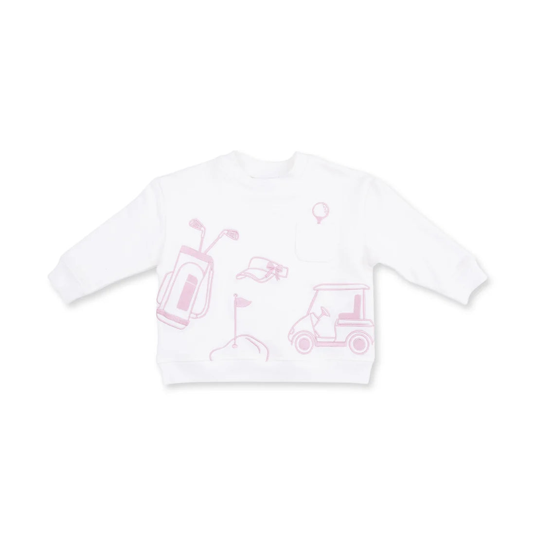 Golf Sets Drop Sleeve Sweatshirt White and Pink