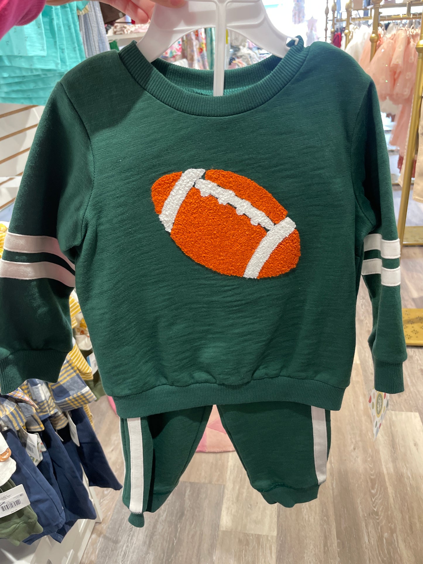 Green Football 2PC Sweatshirt Set