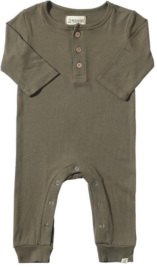 Green Mason Ribbed Romper