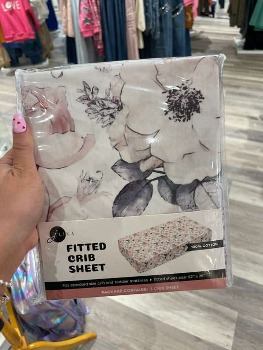 FITTED CRIB SHEETS COTTON PEONIES