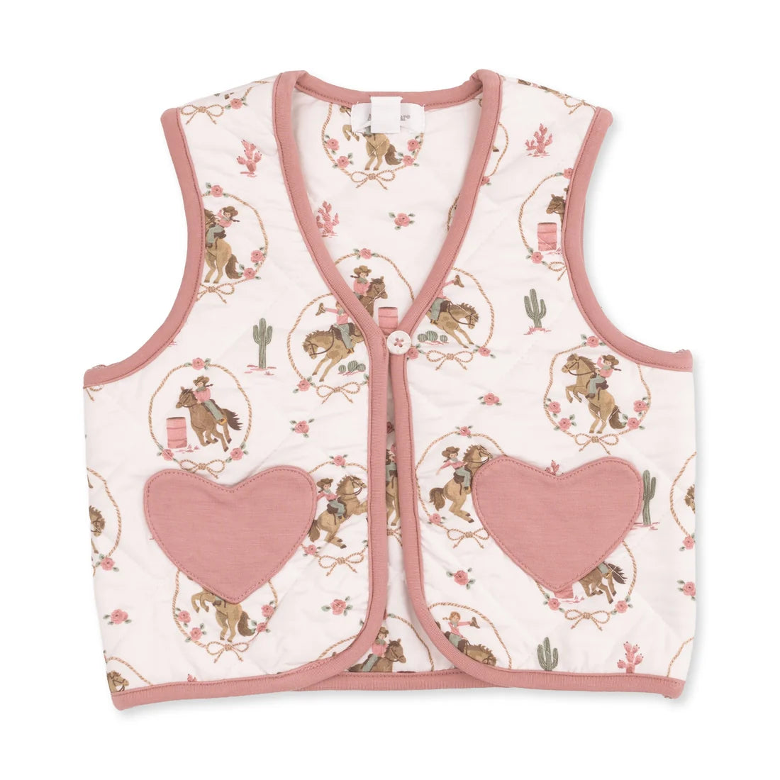 Cowgirl Cameos Quilted Vest with Heart Pockets