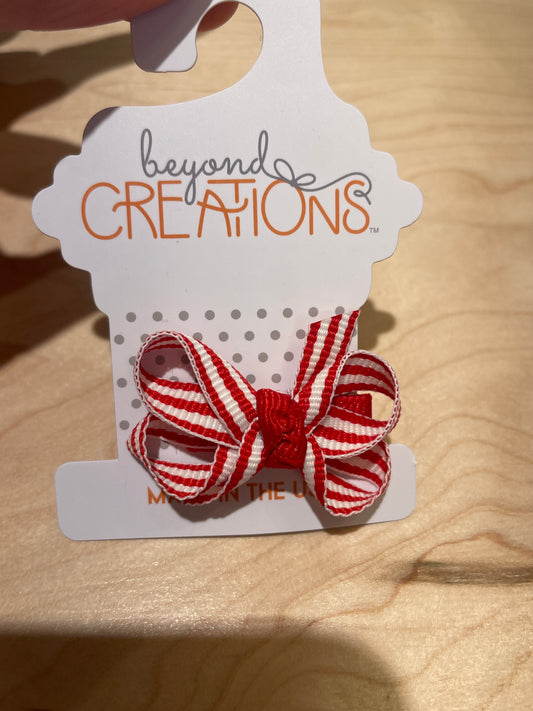 Red/White Stripe 1.5" Bow