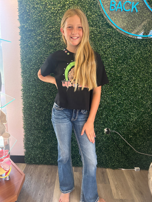 Diamond Flower Sequin Miss Me Jean