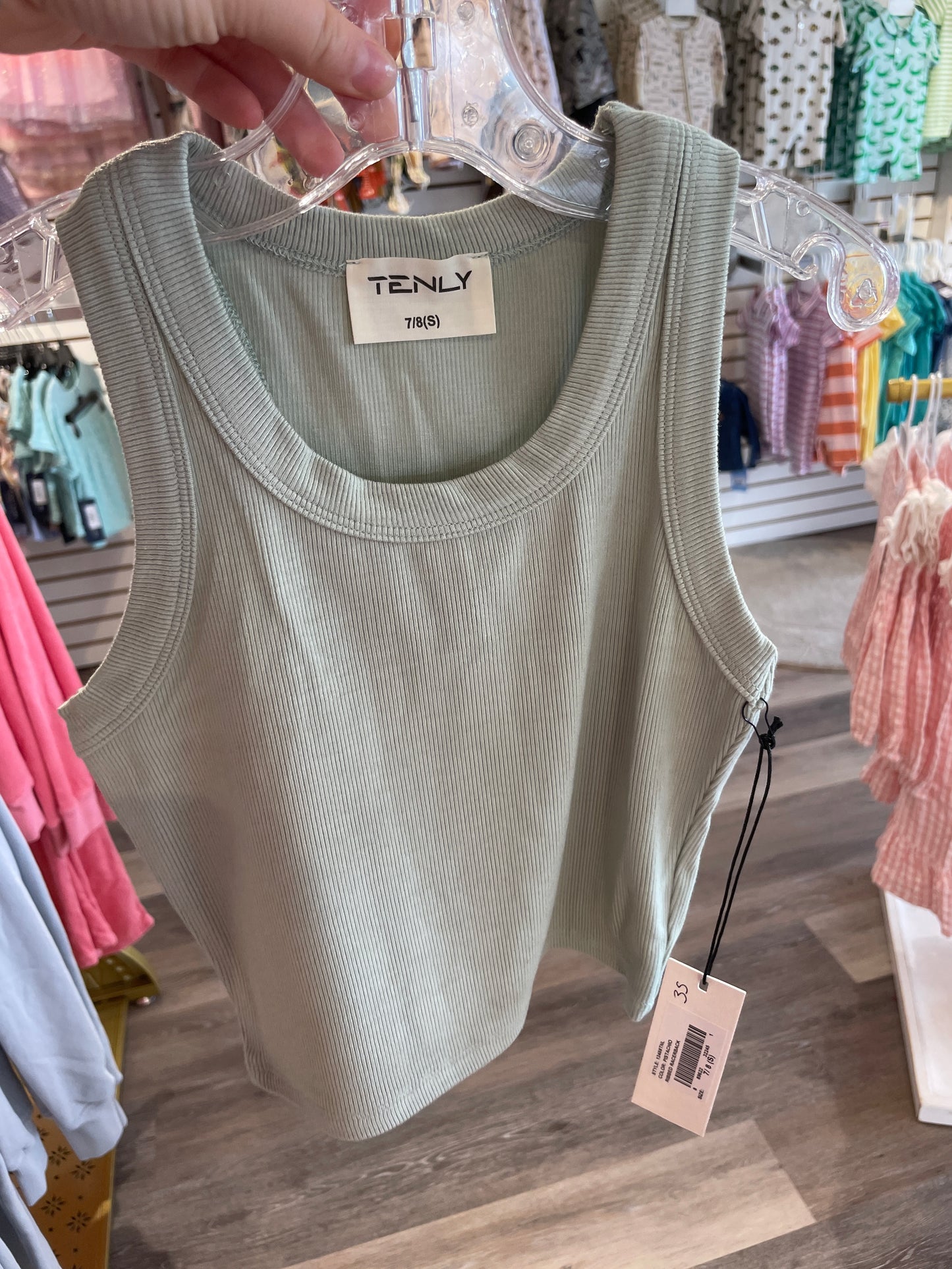 Pistachio Ribbed Racerback