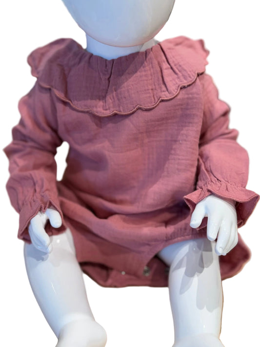 BABY GIRL GAUZE FRILL KNECK