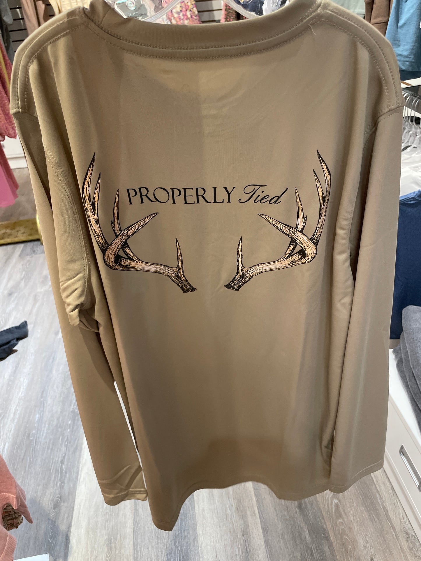 Boys Performance Tee LS Vintage Antler Sand