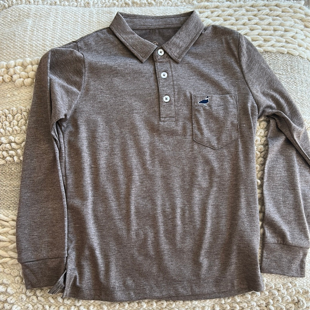 LD HARRISON POCKET POLO LS WALNUT