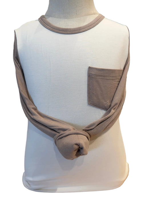 BOYS LONG SLEEVE COLORBLOCK POCKET SHIRT