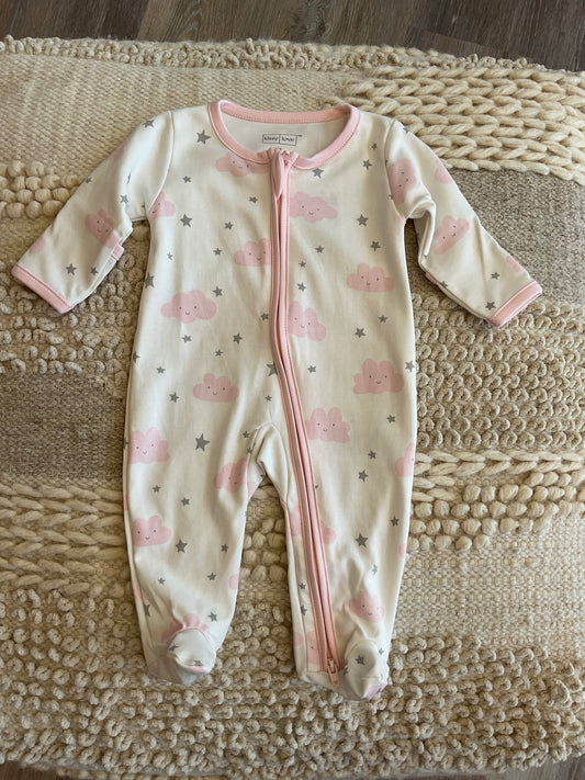PINK STARS AND CLOUDS FOOTIE