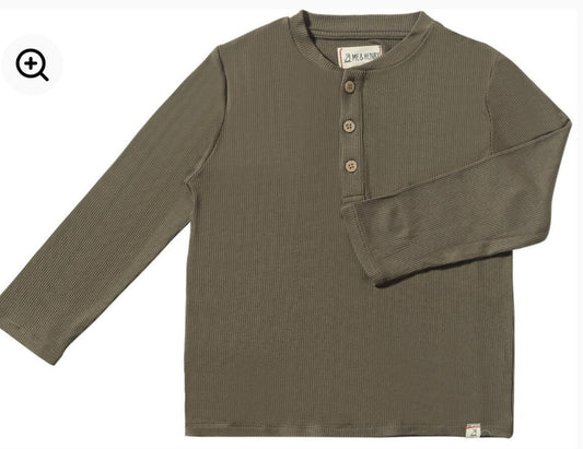 Green Adam Ribbed Henley L/S