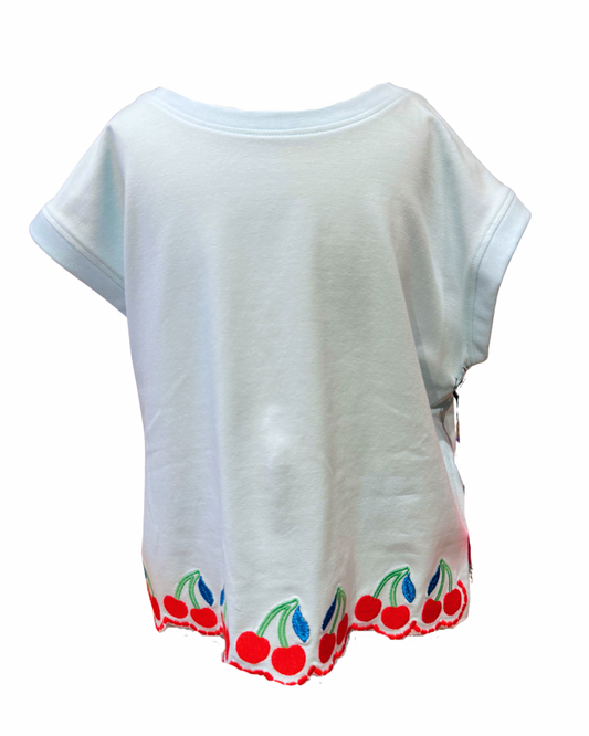 Cherry Embroidered Hem tank top