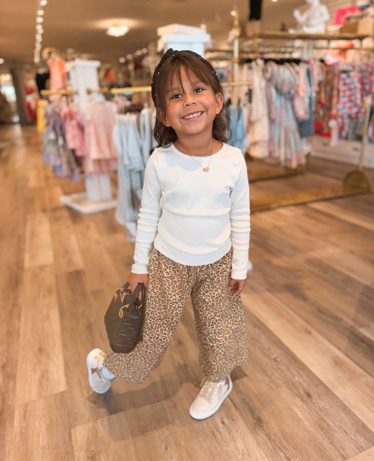 Girls Wylie Pants - Mini Leopard