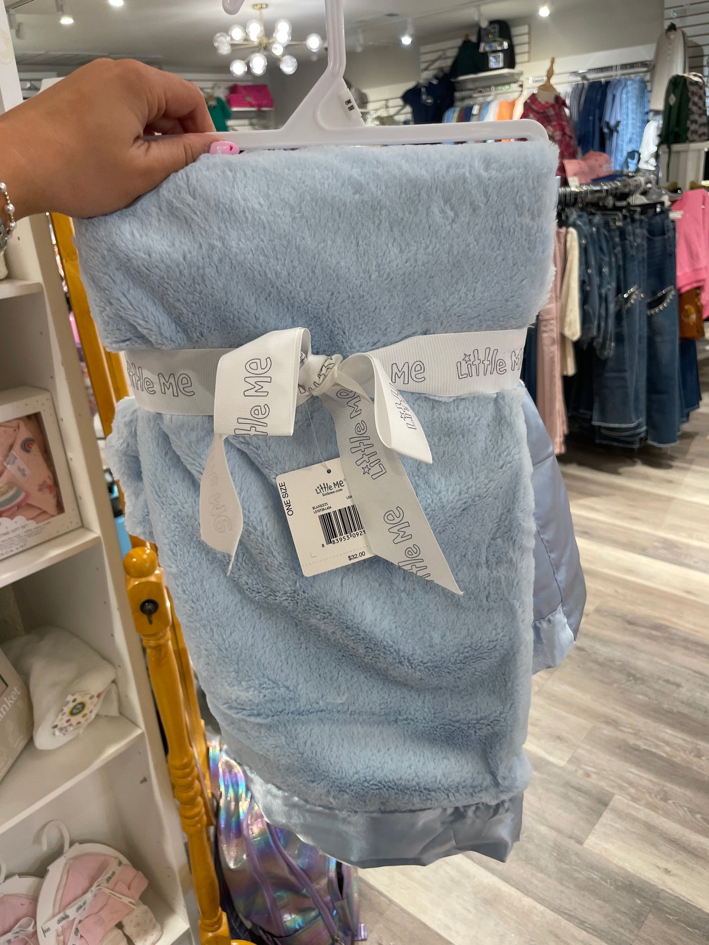 BLUE STROLLER BLANKET