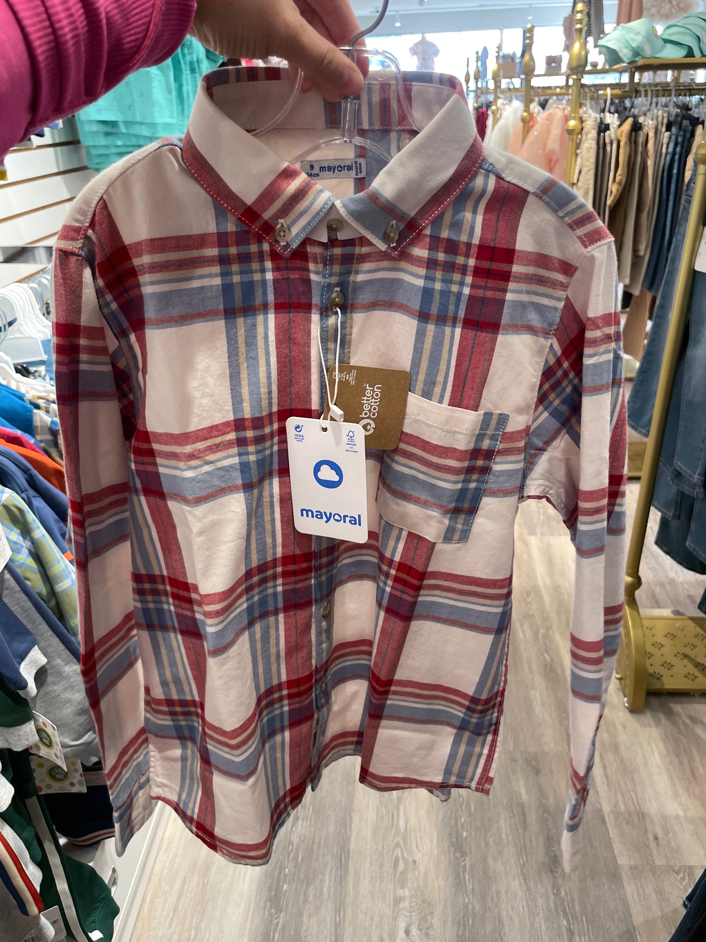 L/S Checked Button Up