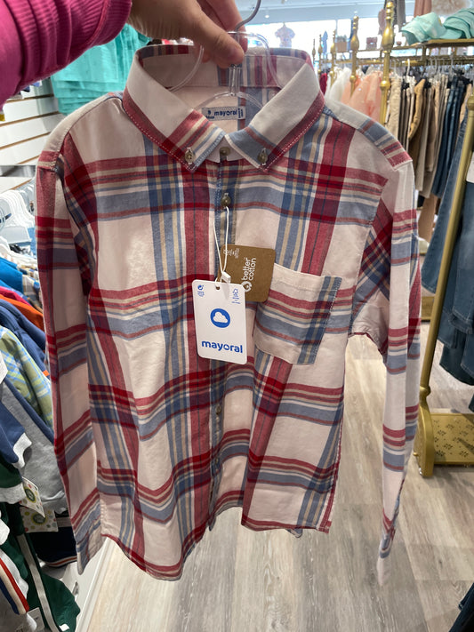 L/S Checked Button Up