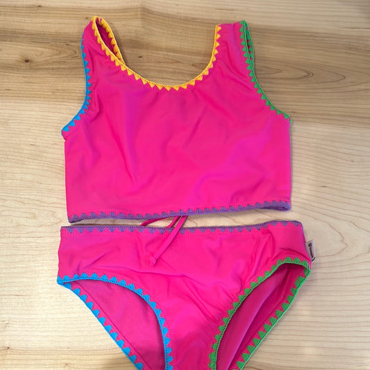 Fuchsia Textured Two Piece Swim Set